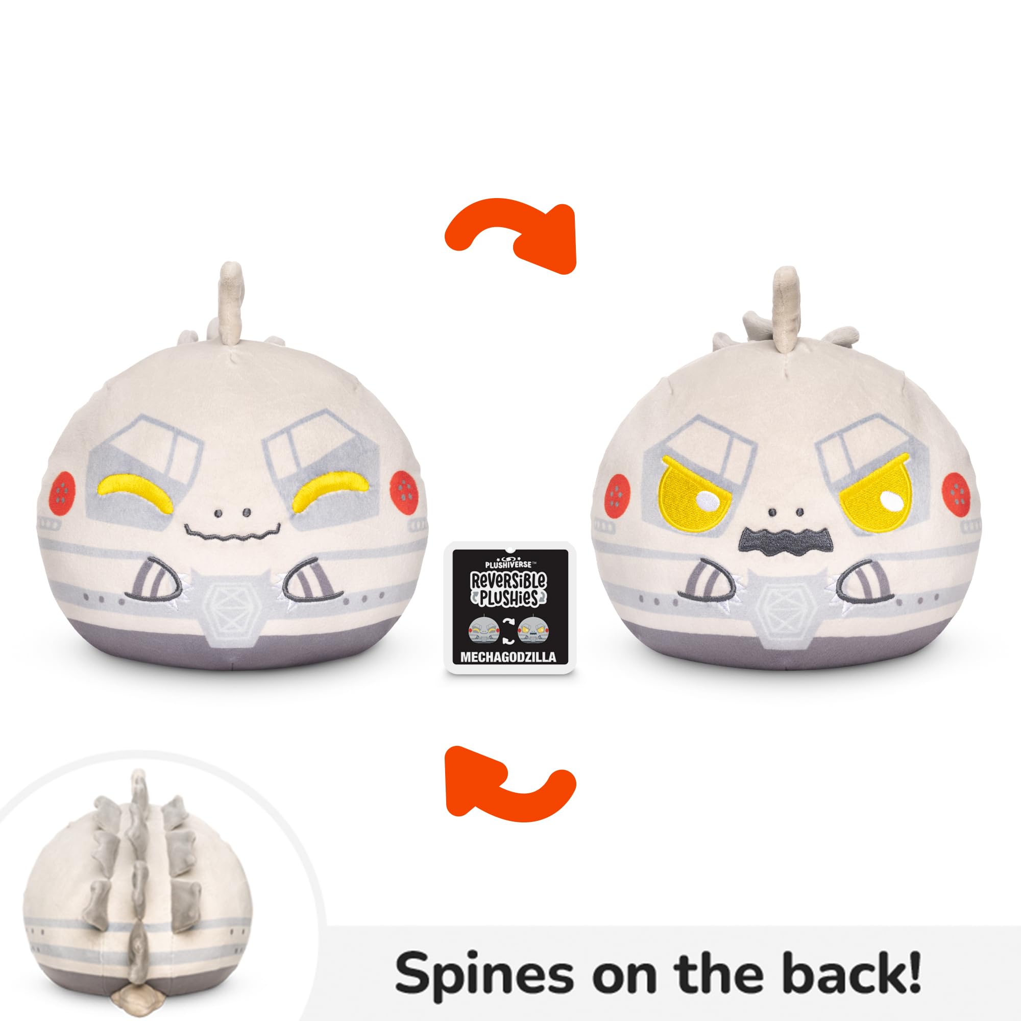 TeeTurtle Reversible Godzilla MechaGodzilla 6-Inch Two-Sided Flip Plush Toy with Embroidered Details