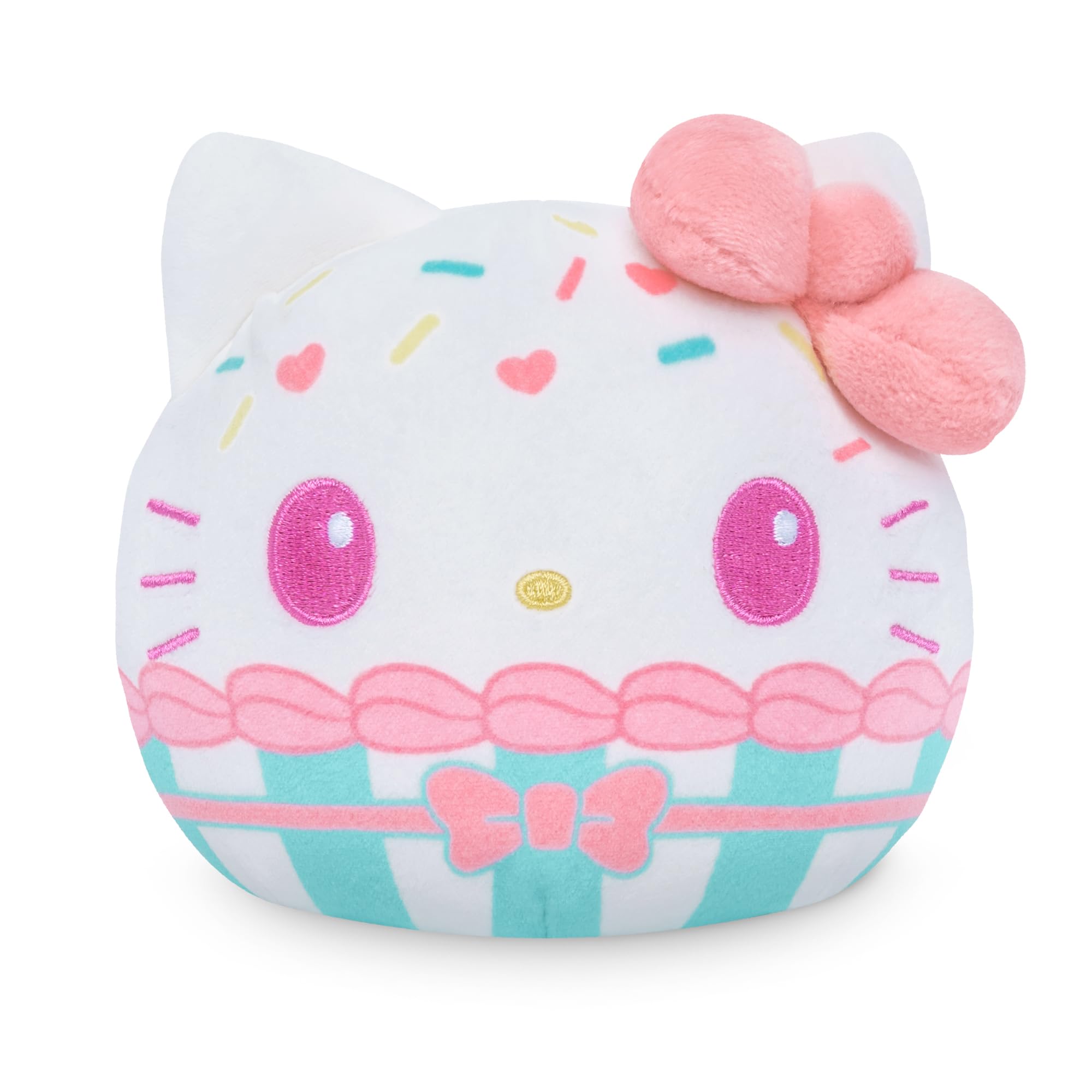 TeeTurtle Reversible Hello Kitty 4-Inch Plush: Two-Sided Cupcake Flip Toy with Embroidered Details