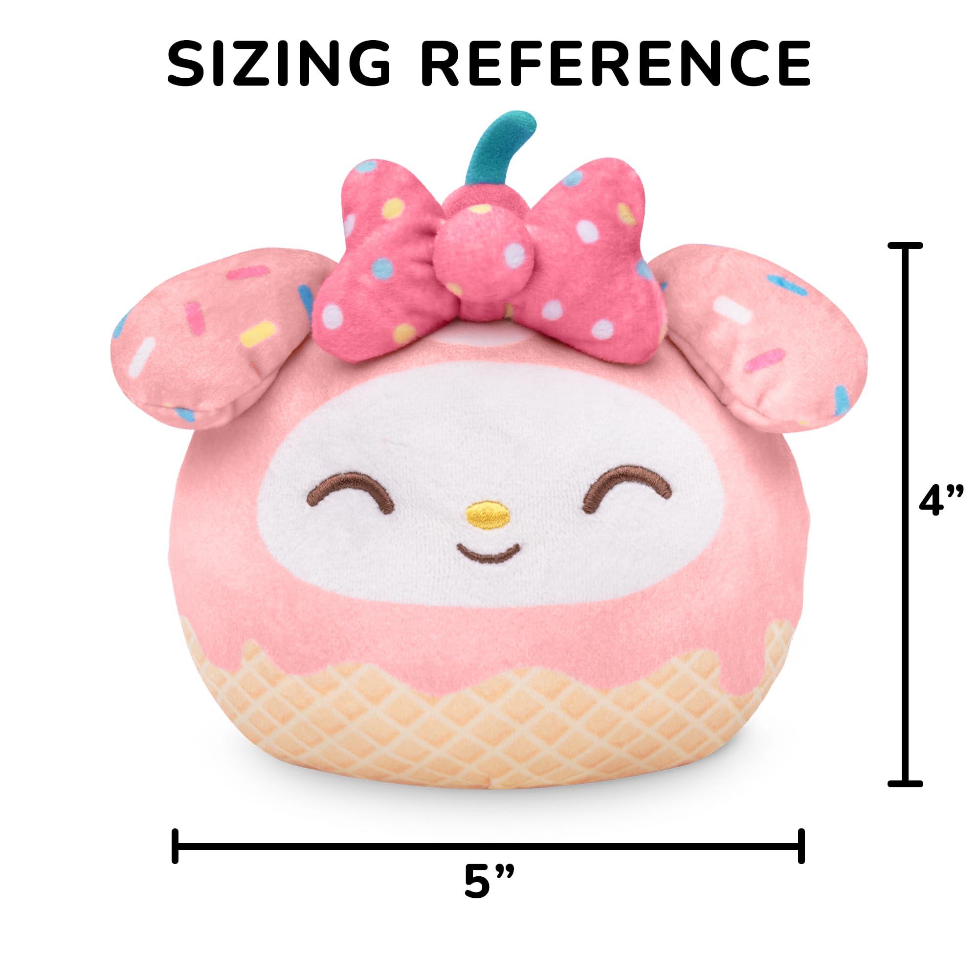 TeeTurtle Reversible My Melody Plushie – 4-Inch Two-Sided Flip Toy with Embroidered Details