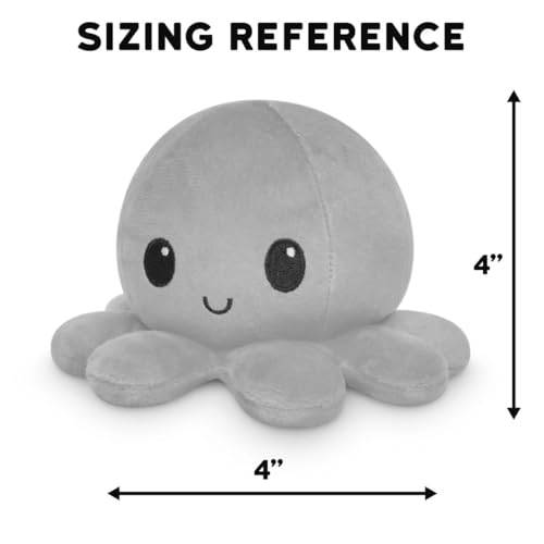 TeeTurtle Reversible Octopus Plushie – 4-Inch Purple + Blue Two-Sided Flip Toy with Embroidered Details