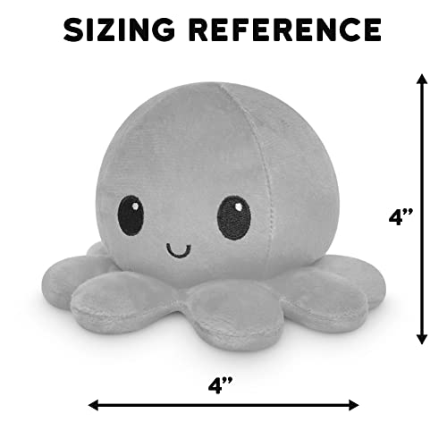 TeeTurtle Reversible Octopus Plushie 4-Inch Snowflake + Cloud Two-Sided Flip Plush Toy with Embroidered Details