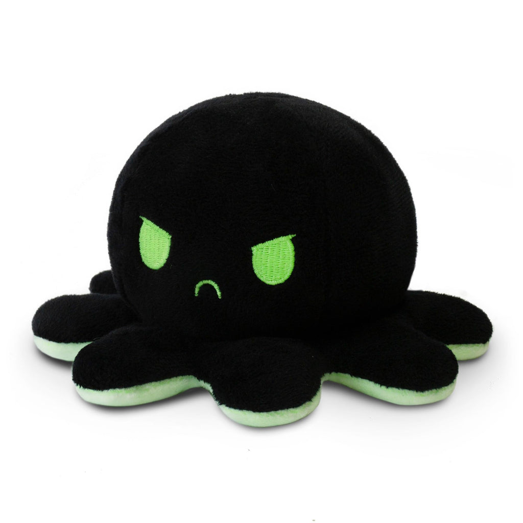 TeeTurtle Reversible Octopus Plushie – Glow in the Dark 4-Inch Flip Toy with Embroidered Details