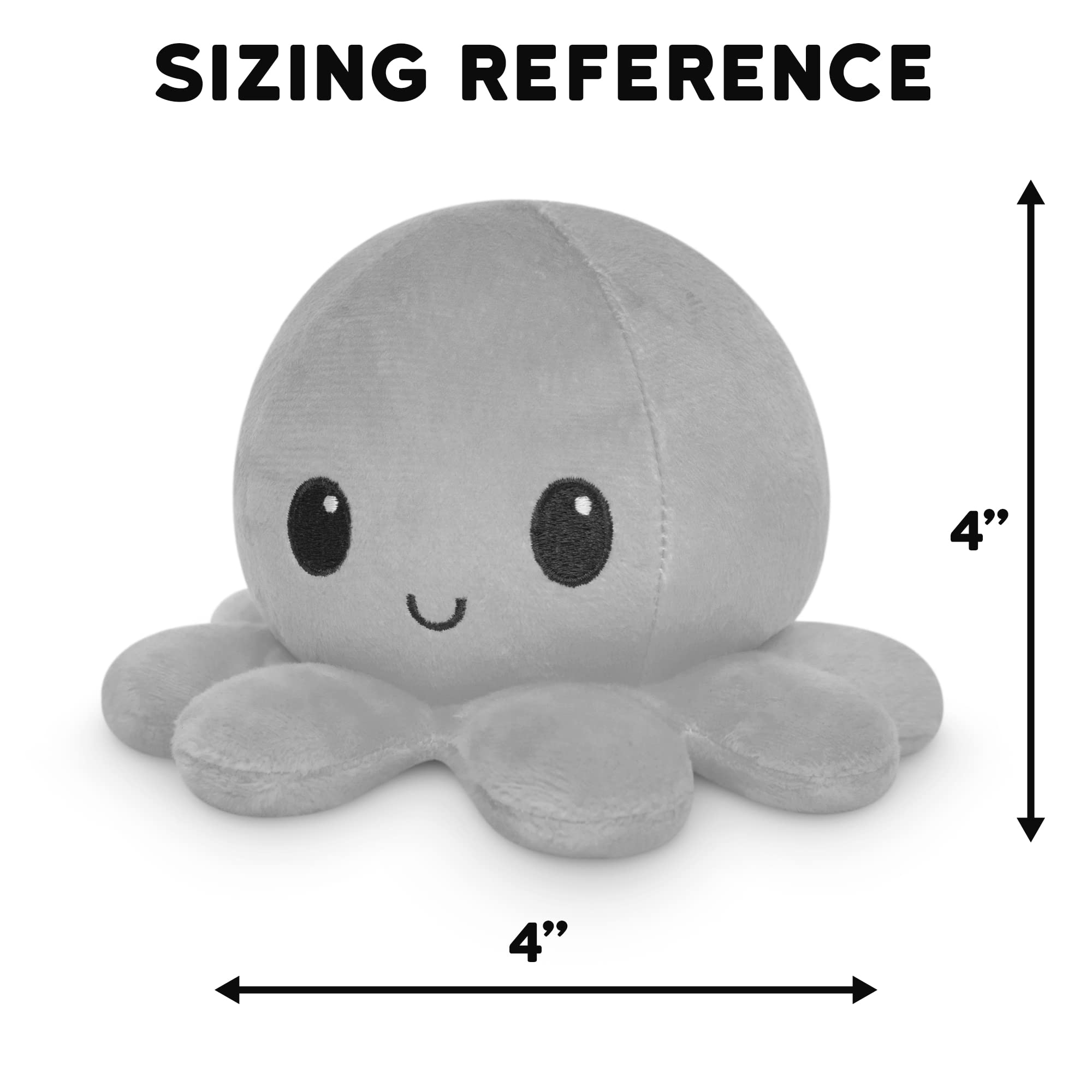 TeeTurtle Reversible Octopus Plushie – Glow in the Dark 4-Inch Flip Toy with Embroidered Details