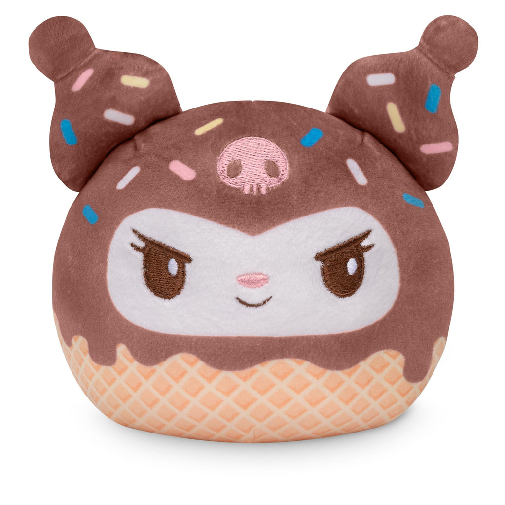 TeeTurtle Reversible Sanrio Kuromi Plushie – 4-Inch Two-Sided Flip Toy with Embroidered Details