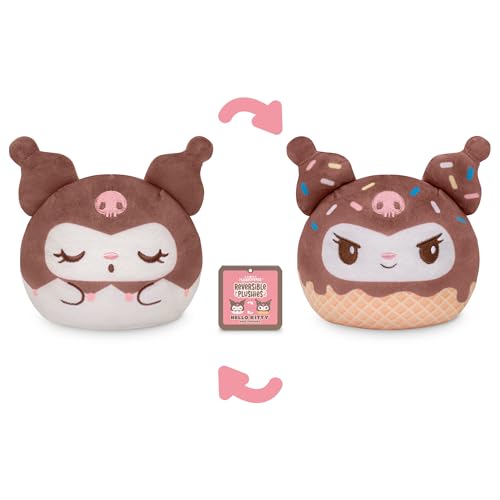 TeeTurtle Reversible Sanrio Kuromi Plushie – 4-Inch Two-Sided Flip Toy with Embroidered Details