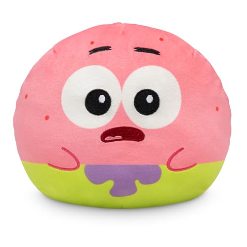 TeeTurtle Reversible SpongeBob SquarePants Sandy & Patrick 6-Inch Flip Plush Toy with Embroidered Details