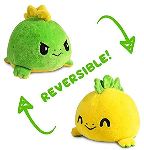 TeeTurtle Reversible Stegosaurus Plushie – Green + Yellow Mood Flipping Toy