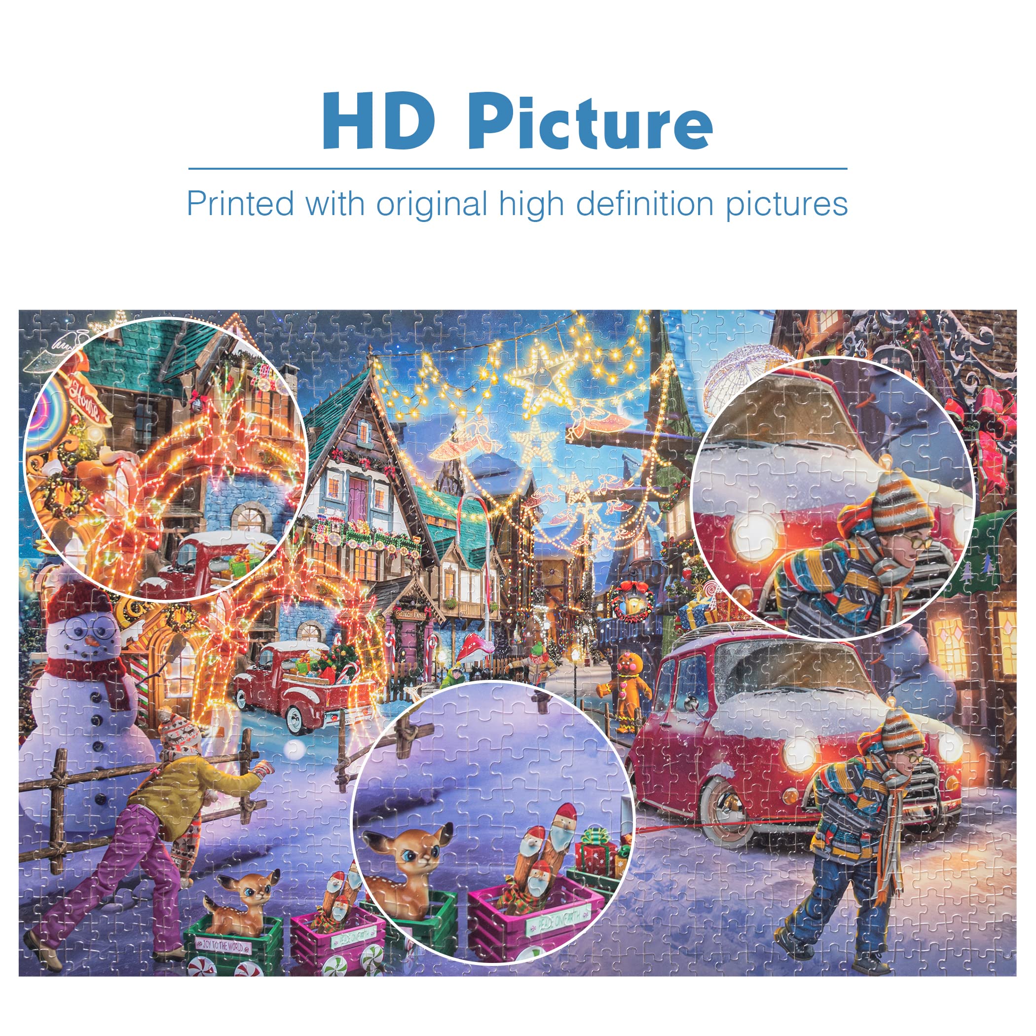 Tektalk 1000-Piece Wooden Jigsaw Puzzle – Christmas Entertainment & Family Fun