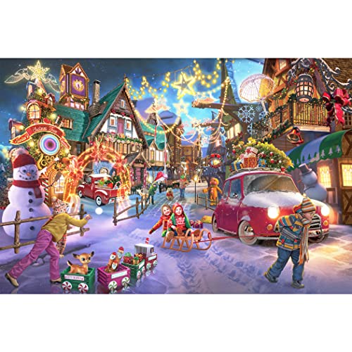 Tektalk 1000-Piece Wooden Jigsaw Puzzle – Christmas Entertainment & Family Fun