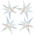 Tellpet 50-Pack Iridescent Spike Foil Star Balloons for Party Decorations