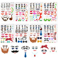 Tenceur 48-Pack Funny Face Stickers for Crafts – Mouth, Eyes, Nose Decals for DIY Projects