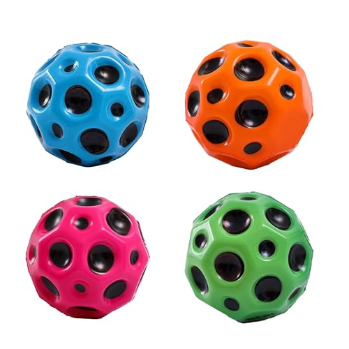 Tendry 4-Pack Moon Foam Bouncy Balls – 3-Inch Super Bounce for Kids & Athletic Training
