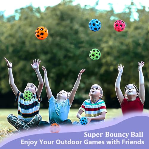 Tendry 4-Pack Moon Foam Bouncy Balls – 3-Inch Super Bounce for Kids & Athletic Training