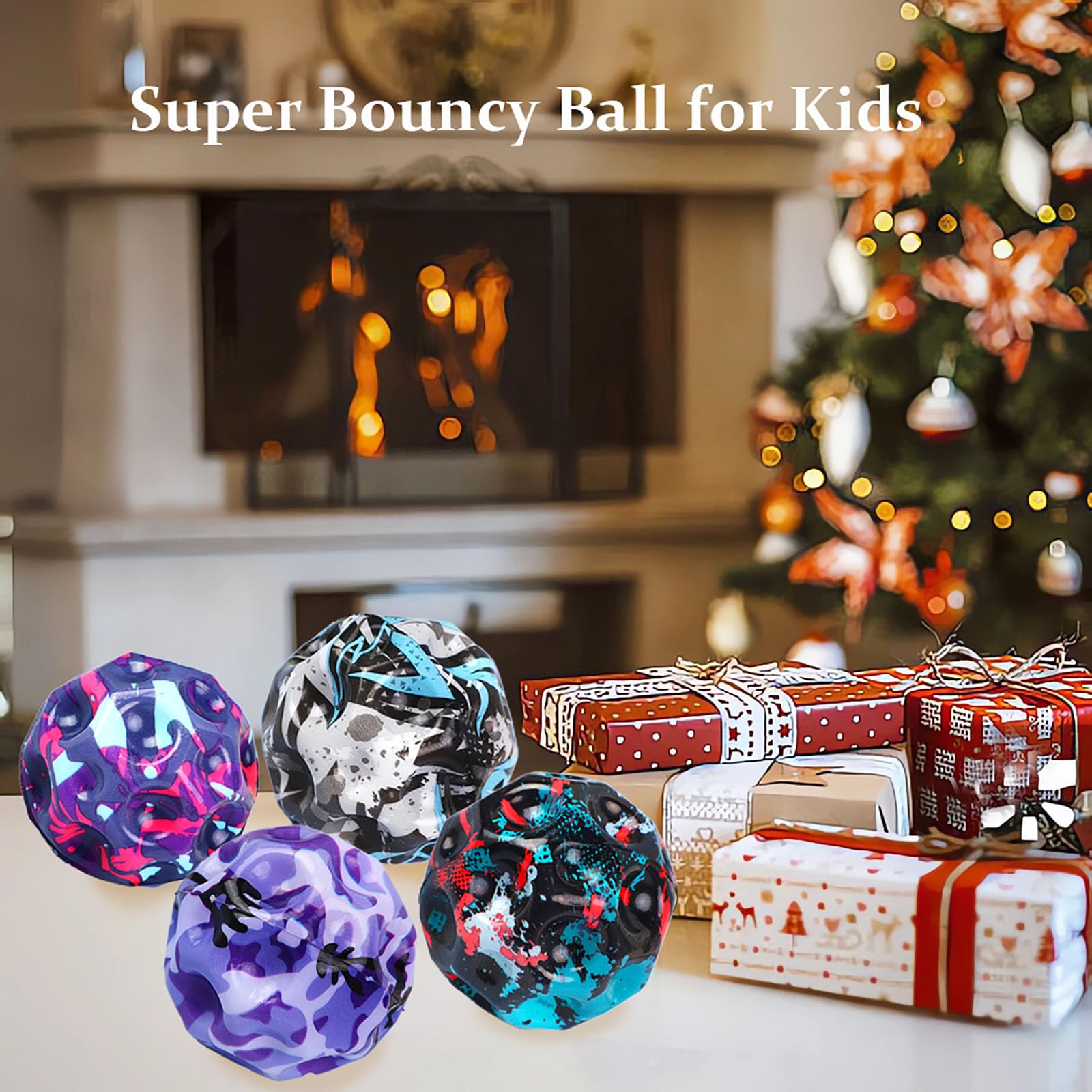 Tendry 4-Pack Super Bouncy Moon Balls: 3-Inch Foam Balls for Hand-Eye Coordination and Sensory Play