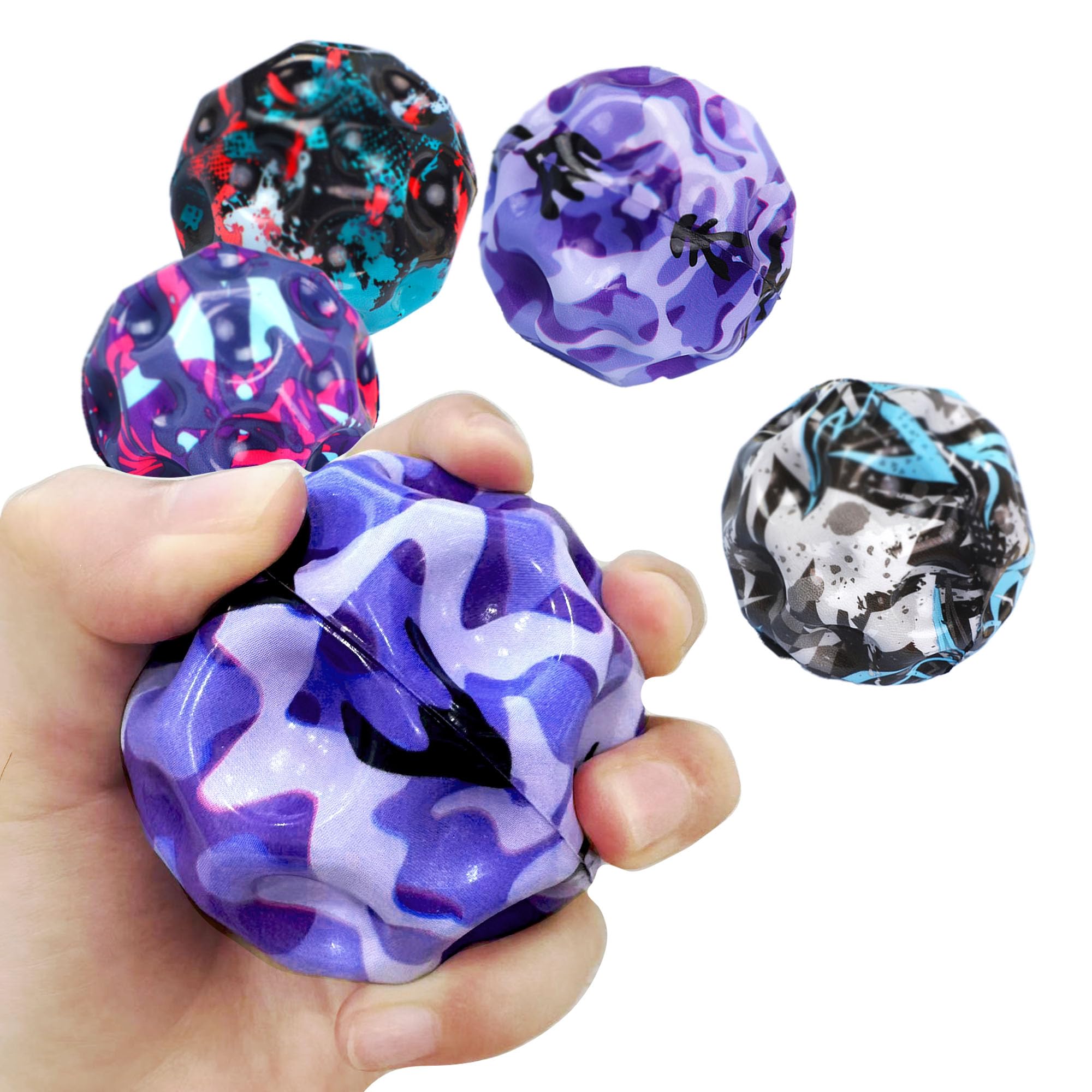 Tendry 4-Pack Super Bouncy Moon Balls: 3-Inch Foam Balls for Hand-Eye Coordination and Sensory Play