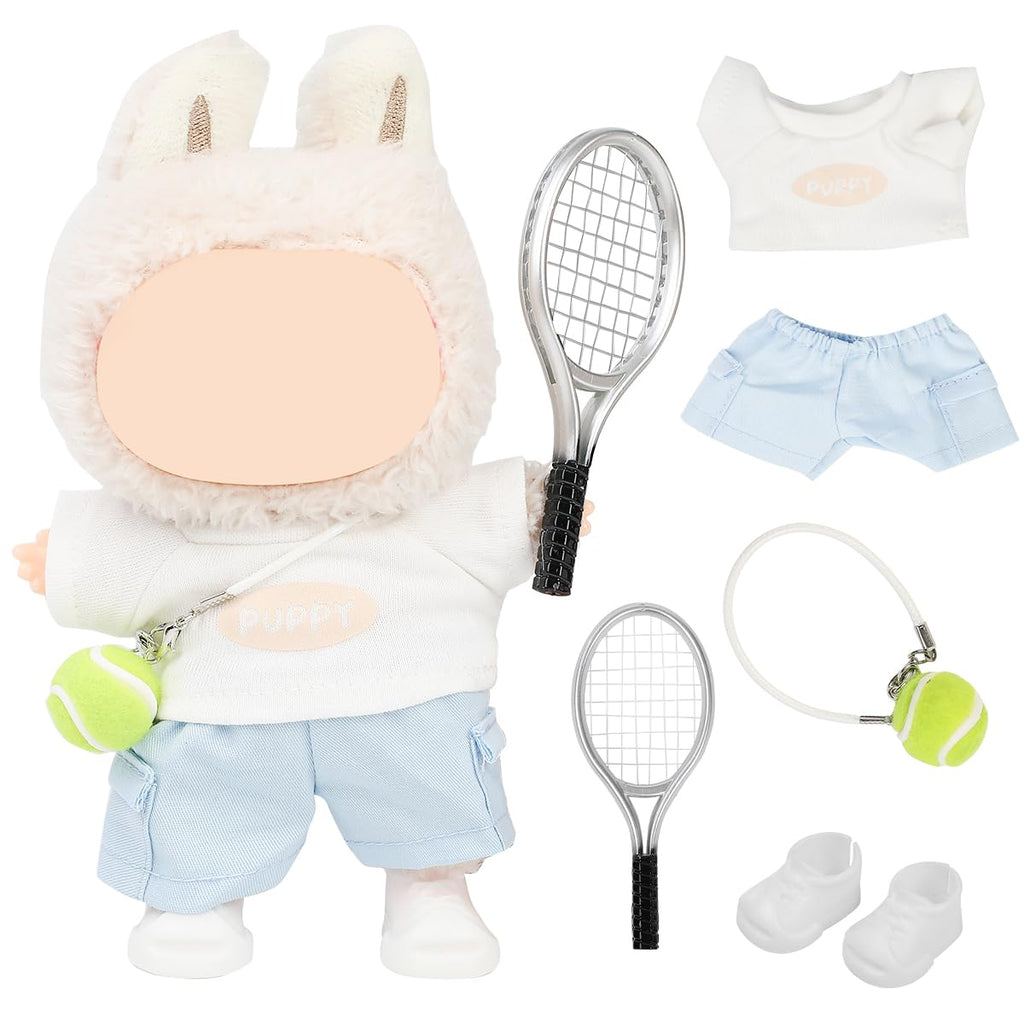 Tennis Pack Blue Doll Clothing Set for Labubu (17cm / 6.7in)