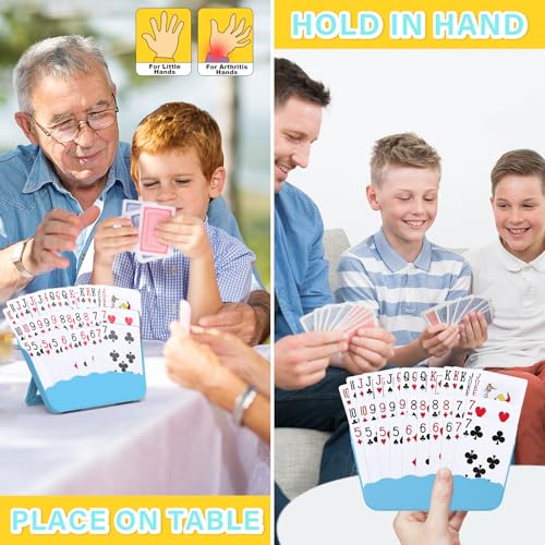 Tenyond 2-Pack Card Holders with Foldable Stand - for Seniors, Arthritis, Travel Games, UNO, Poker