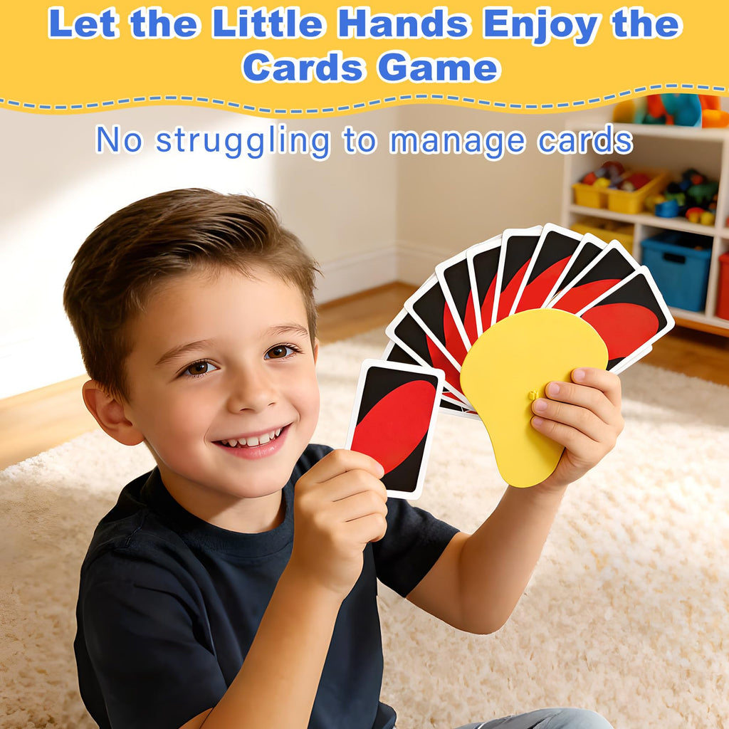 Tenyond Card Holders for Small Hands – 4-Pack (2 Blue, 2 Yellow) – Ergonomic Spring-Loaded Holders for Poker and Games