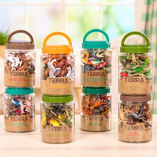 Terra by Battat 60-Piece Tropical Fish & Crab Toy Set – Mini Ocean Animal Figurines for Kids Ages 3+