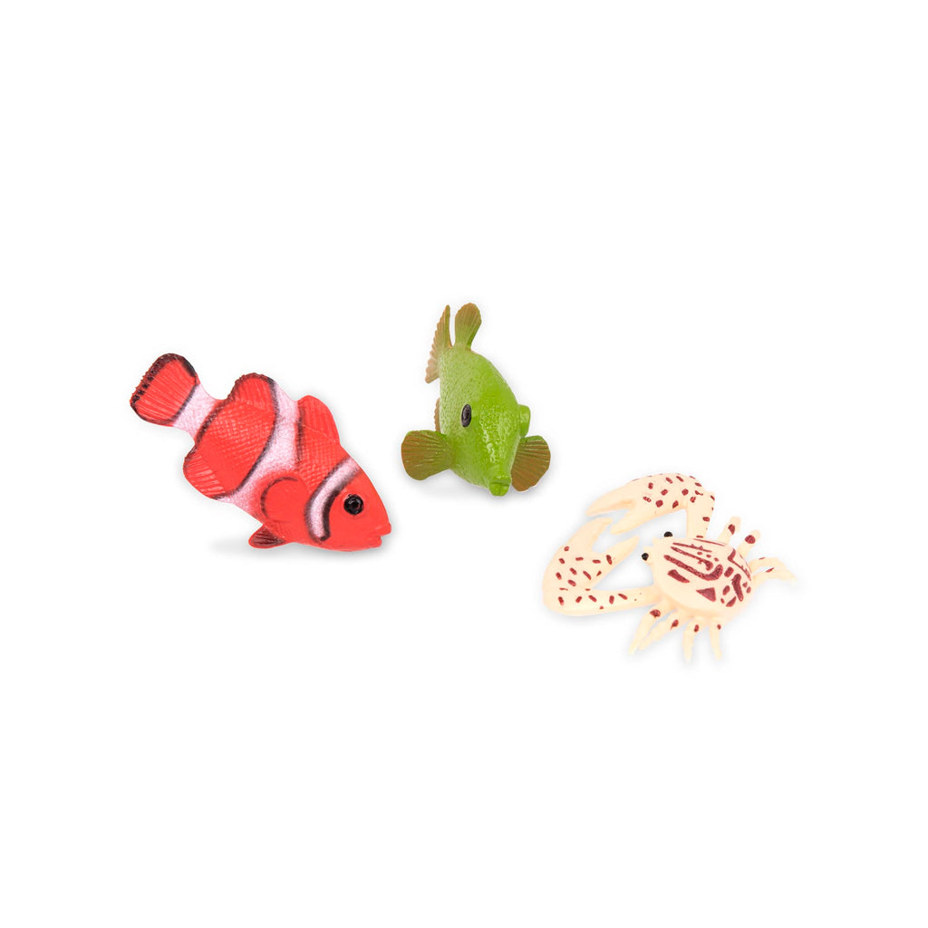 Terra by Battat 60-Piece Tropical Fish & Crab Toy Set – Mini Ocean Animal Figurines for Kids Ages 3+