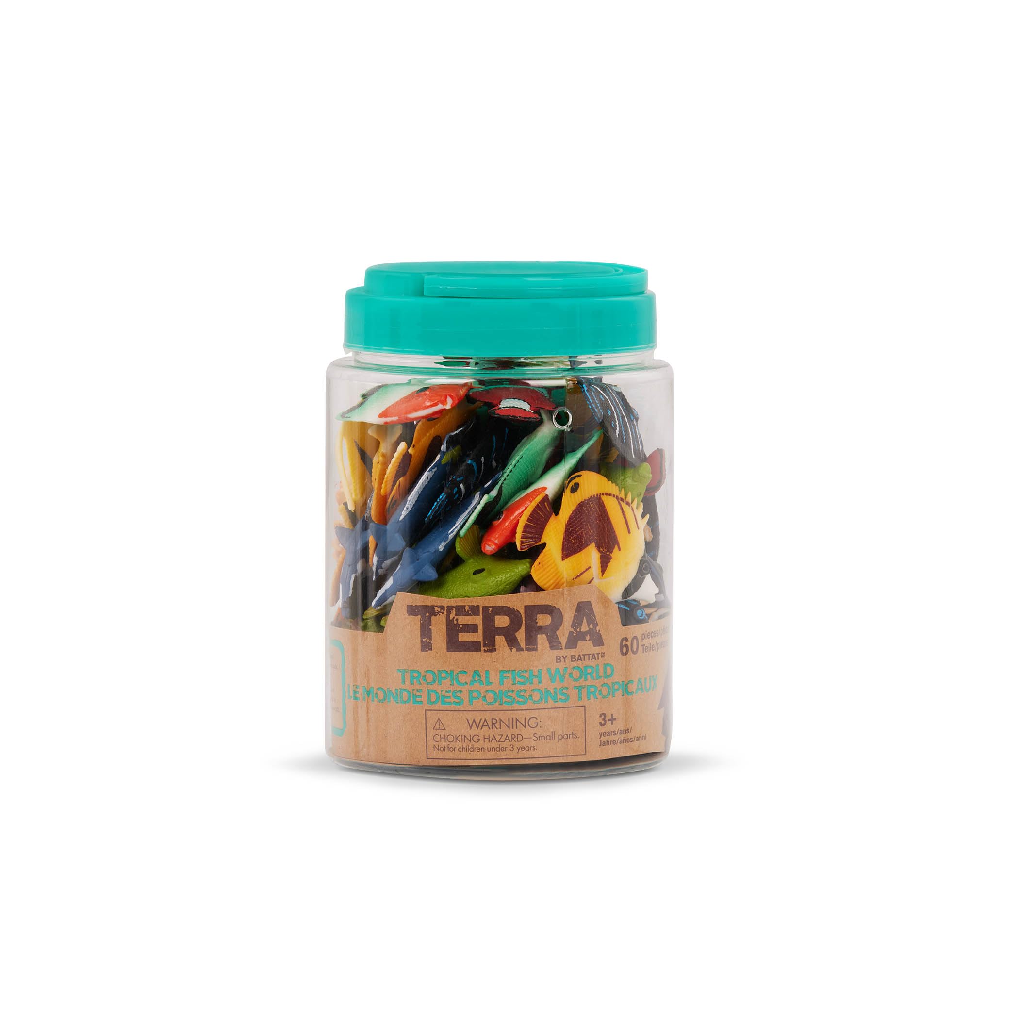 Terra by Battat 60-Piece Tropical Fish & Crab Toy Set – Mini Ocean Animal Figurines for Kids Ages 3+