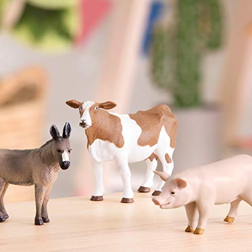 Terra by Battat Farm Animal Figurines – Pig, Donkey, and Cow 3-Piece Set for Imaginative Play