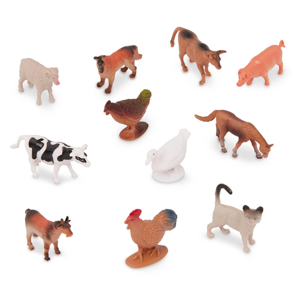 Terra by Battat Farm Animals Tube Set – 60 Mini Plastic Barnyard Figurines for Kids Ages 3+