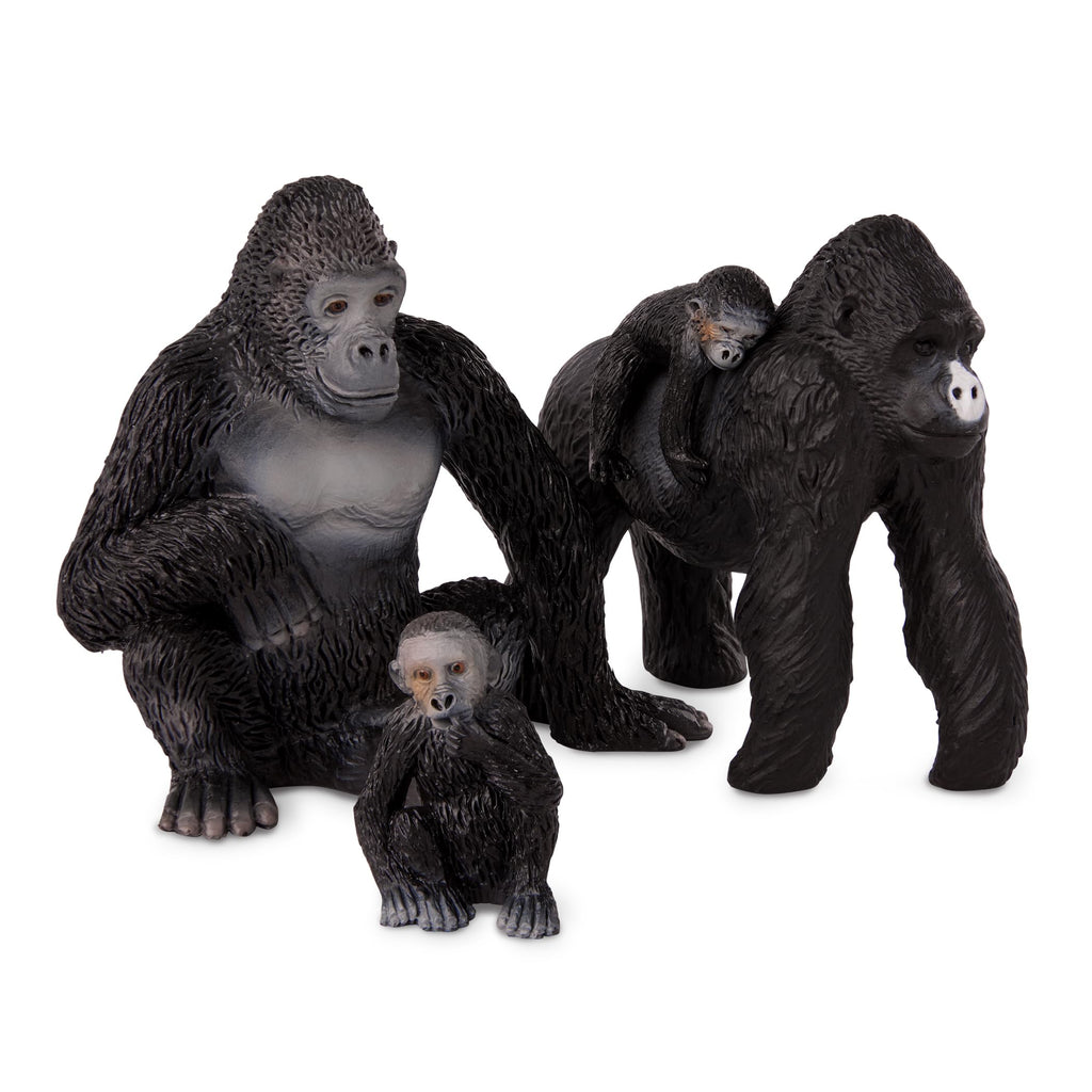 Terra by Battat Gorilla Family Set – 4 Realistic Gorilla Figurines for Kids Ages 3+