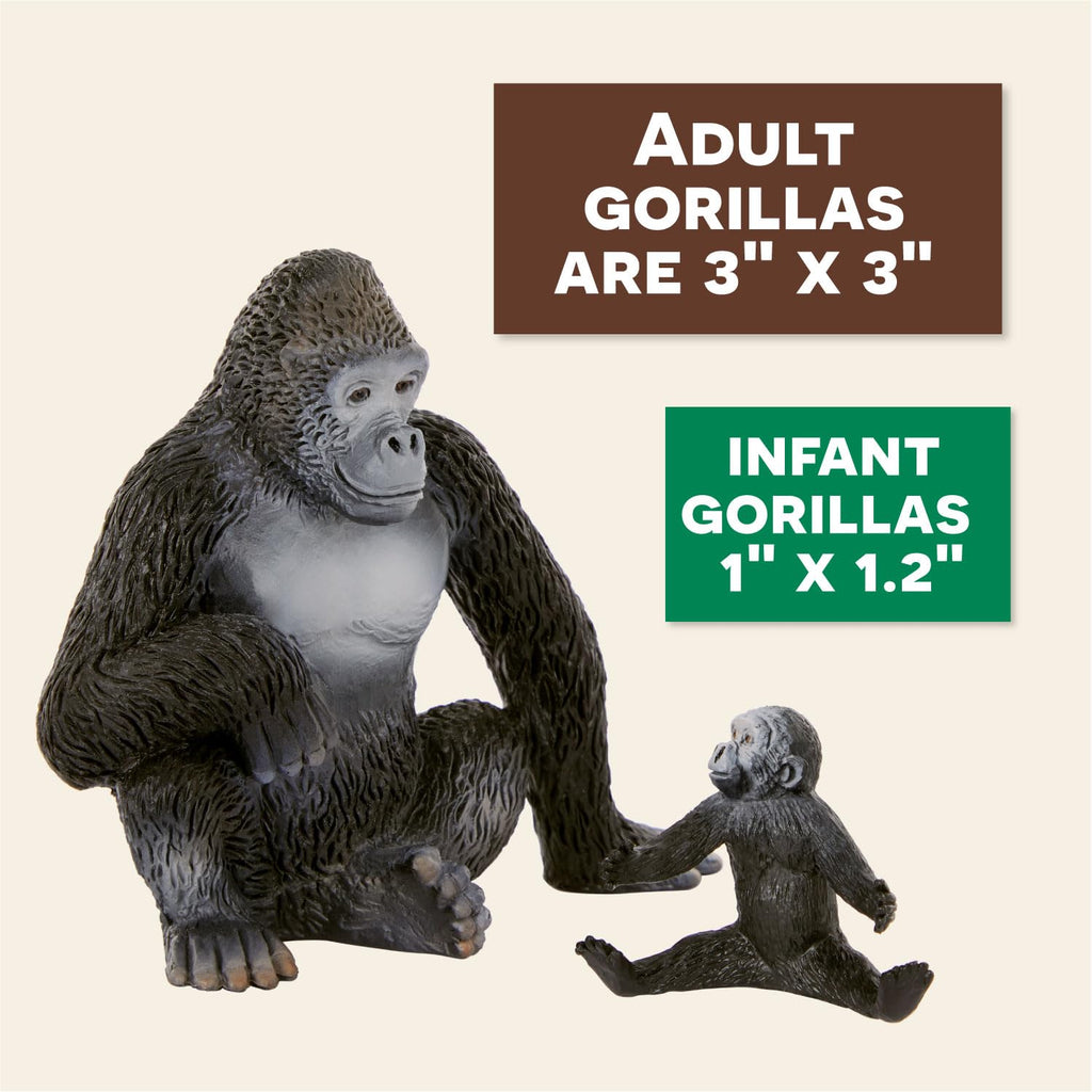 Terra by Battat Gorilla Family Set – 4 Realistic Gorilla Figurines for Kids Ages 3+