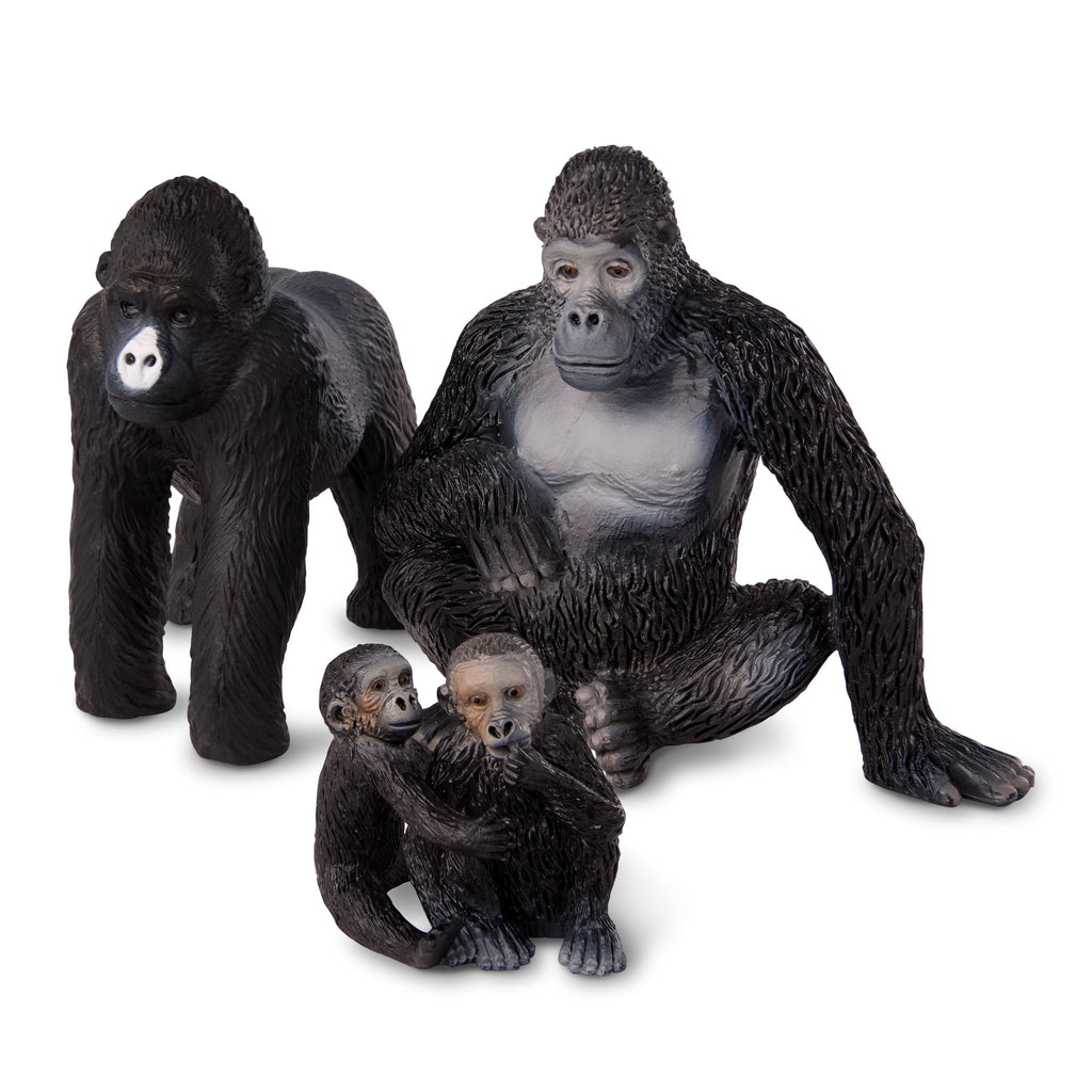 Terra by Battat Gorilla Family Set – 4 Realistic Gorilla Figurines for Kids Ages 3+