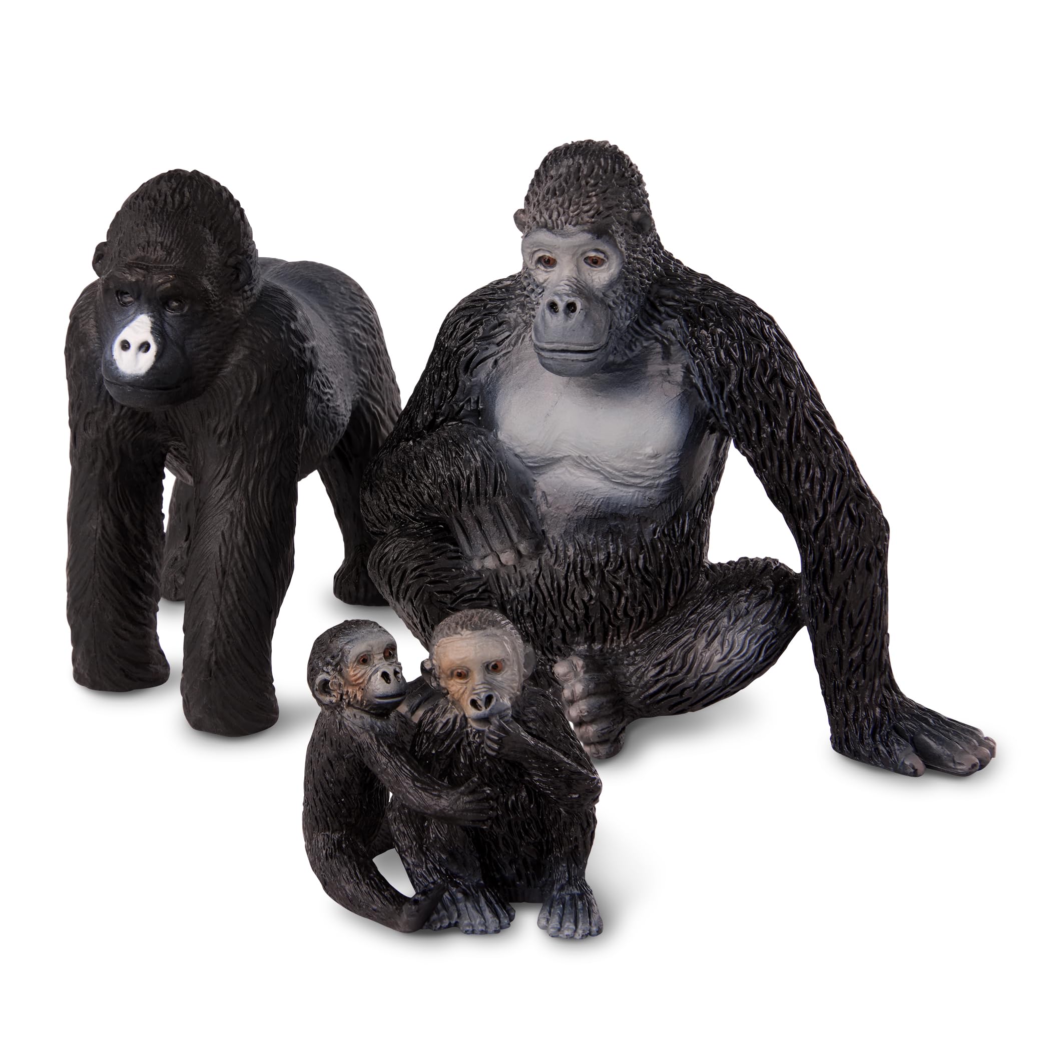 Terra by Battat Gorilla Family Set – 4 Realistic Gorilla Figurines for Kids Ages 3+