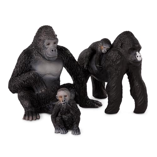 Terra by Battat Gorilla Family Set – 4 Realistic Gorilla Figurines for Kids Ages 3+