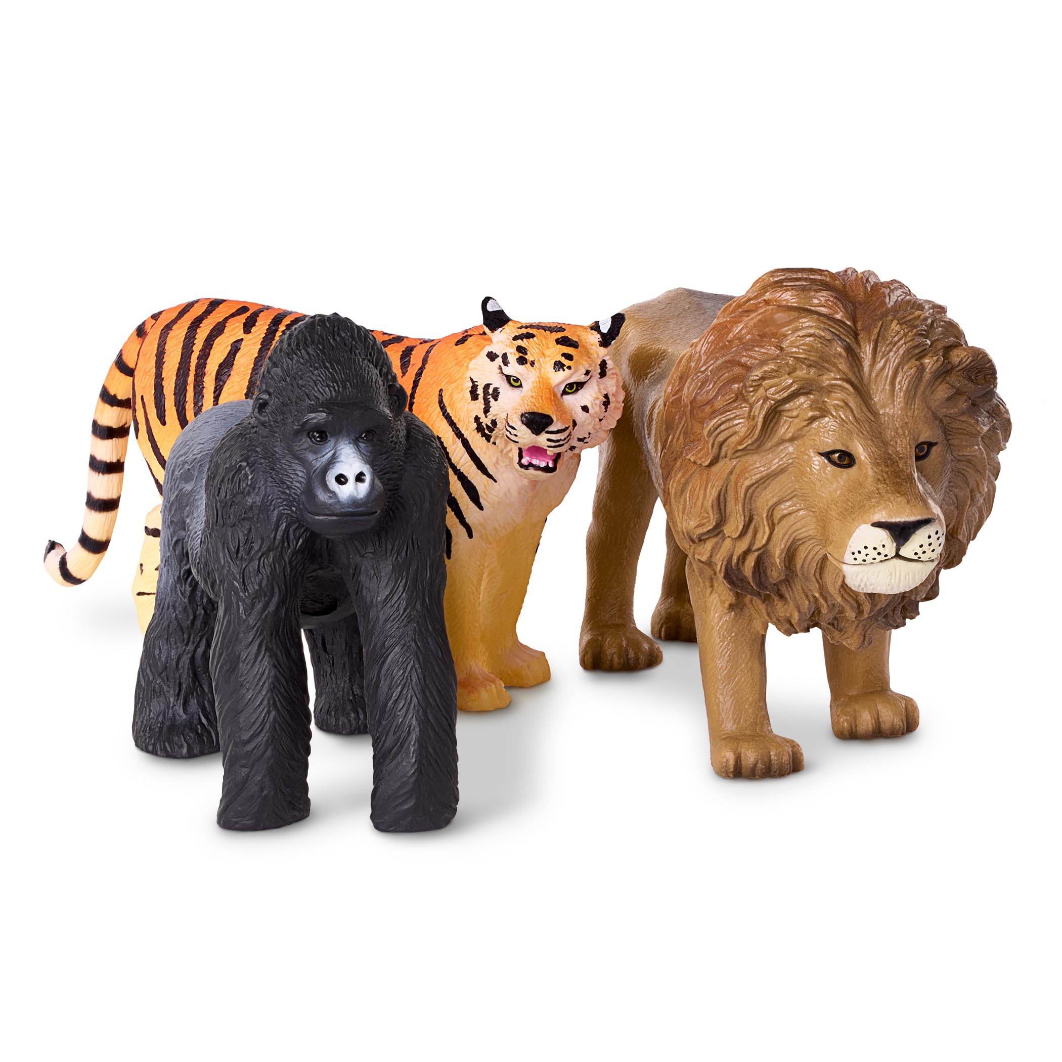 Terra by Battat Jungle Animal Figurines – 3-Pack of Realistic Lion, Tiger, and Gorilla Toys for Kids Age 3+