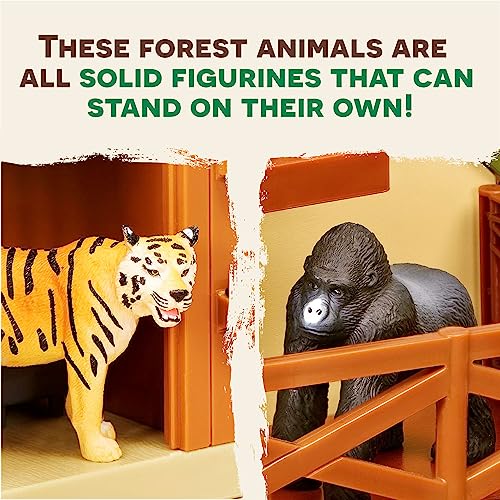Terra by Battat Jungle Animal Figurines – 3-Pack of Realistic Lion, Tiger, and Gorilla Toys for Kids Age 3+