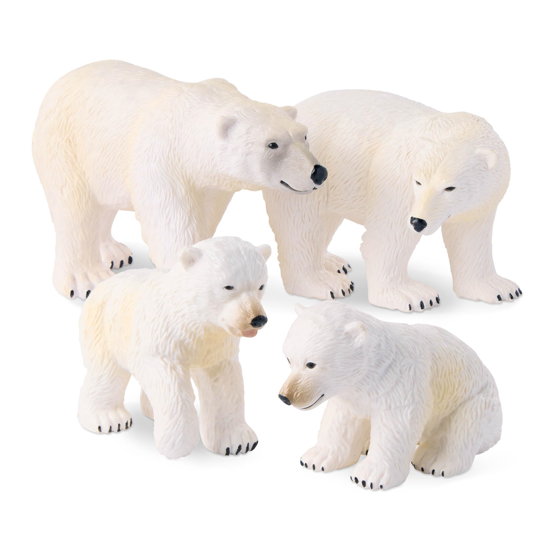 Terra by Battat Polar Bear Family – 4 Realistic Arctic Animal Figures for Kids Ages 3+