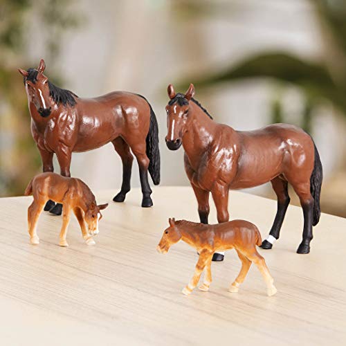 Terra by Battat Quarter Horse Toy Figurines – 4-Piece Plastic Animal Set for Kids Ages 3+