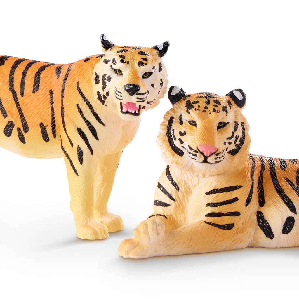 Terra by Battat Tiger Family Set – 4 Plastic Tigers for Imaginative Play (Ages 3+)