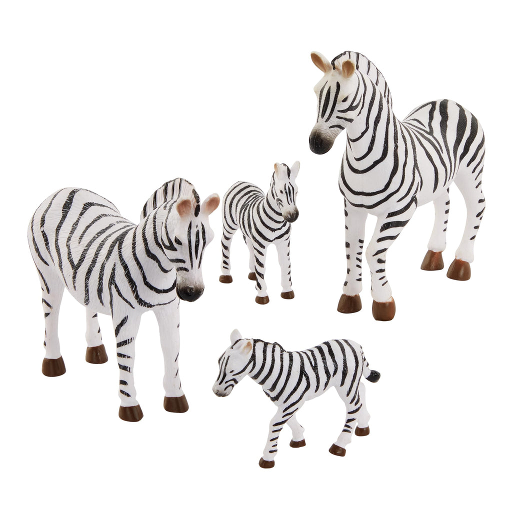 Terra by Battat Zebra Family Toy Set – 4 Realistic Safari Animal Figures for Kids Ages 3+