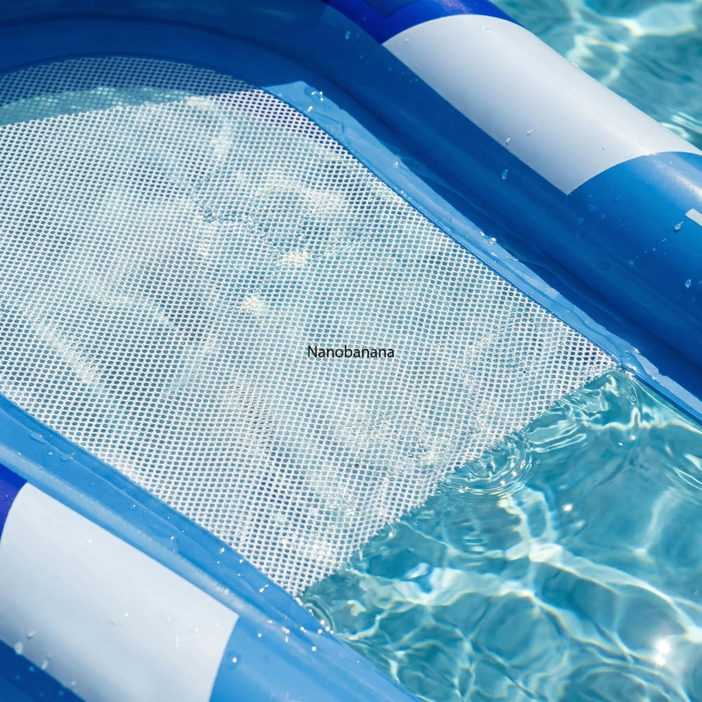 Tessitop 60in x 30in Inflatable Pool Float Adult with Backrest and Mesh Hammock - Blue