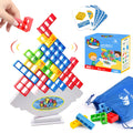 Tetra Balancing Stacking Tower 48-Piece Set - Family Board Game with 66 Cards, STEM Toy for Kids & Adults - Sylmifoi