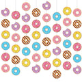 Tevxj 8-Pack Donut Birthday Party Banners - 48 Double-Sided Paper Garland Kit for Baby Shower, Classroom Decor