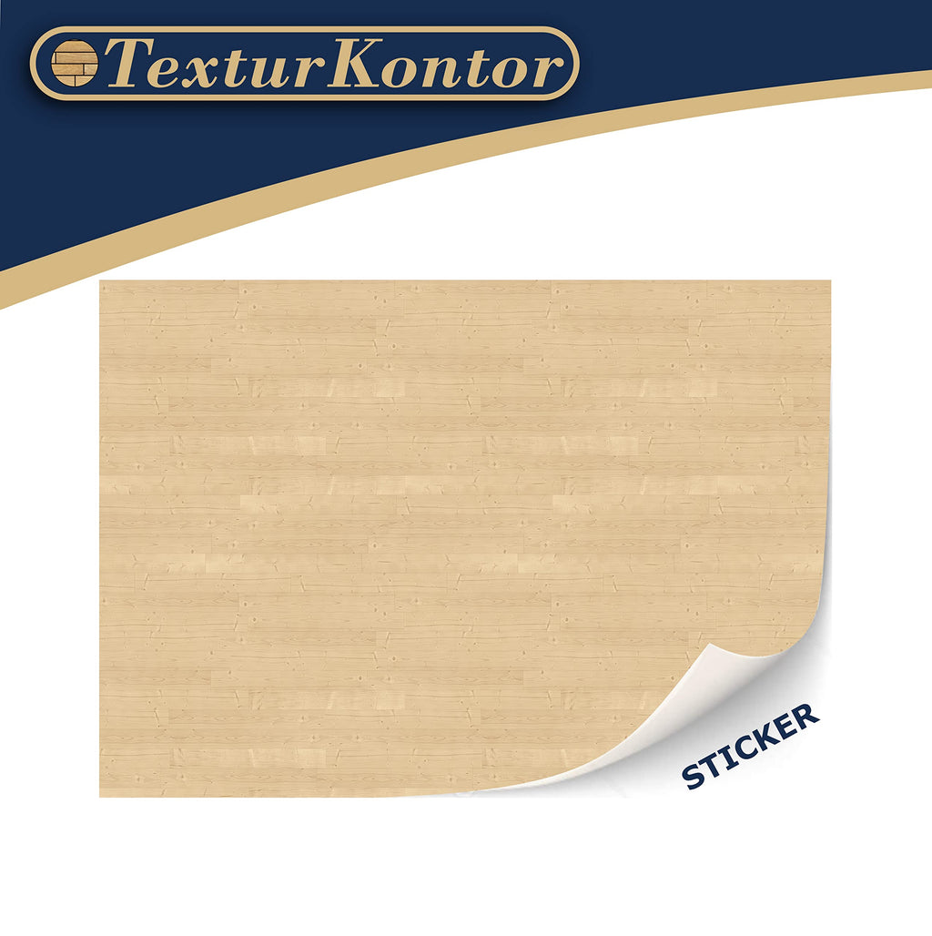 TexturKontor 1:12 Scale Self-Adhesive Dollhouse Flooring – Maple, 3 Sheets (DIN A4)