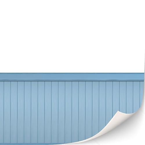 TexturKontor 3 Sheets Self-Adhesive Wall Cladding for 1:12 Dollhouse – Light Blue Wood Paneled