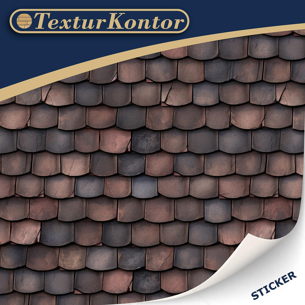 TexturKontor Self-Adhesive Roof Tile Sheets for 1:12 Scale Dollhouses – 3 Red Shingle Sheets, DIN A4