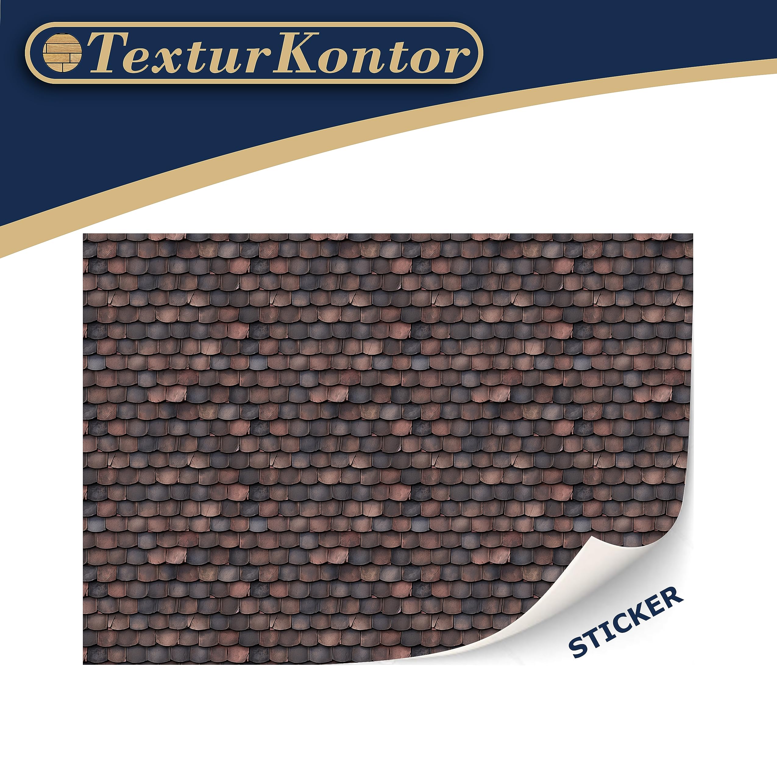 TexturKontor Self-Adhesive Roof Tile Sheets for 1:12 Scale Dollhouses – 3 Red Shingle Sheets, DIN A4