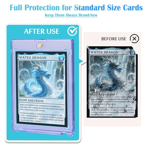 TGBet Magnetic Card Holders 2-Pack: 35pt Acrylic Display Cases with Stands for Standard Trading Cards