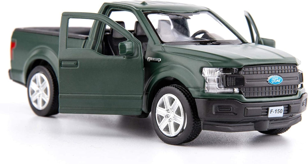 TGRCM-CZ 1/36 Ford F150 Pickup Truck Die-Cast Model - Dark Green Pull-Back Toy Car for Kids Ages 3+