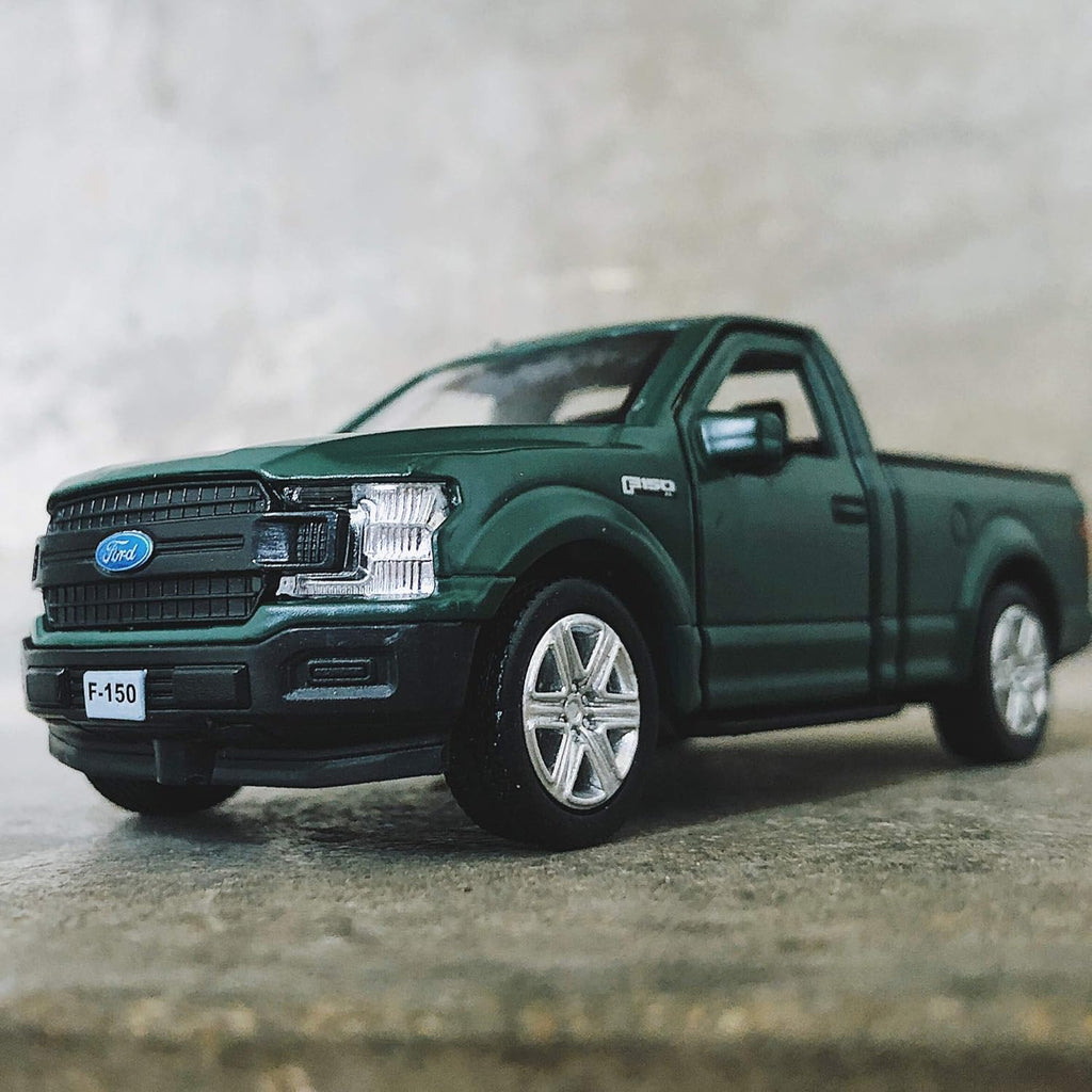 TGRCM-CZ 1/36 Ford F150 Pickup Truck Die-Cast Model - Dark Green Pull-Back Toy Car for Kids Ages 3+