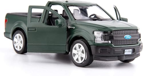 TGRCM-CZ 1/36 Ford F150 Pickup Truck Die-Cast Model - Dark Green Pull-Back Toy Car for Kids Ages 3+