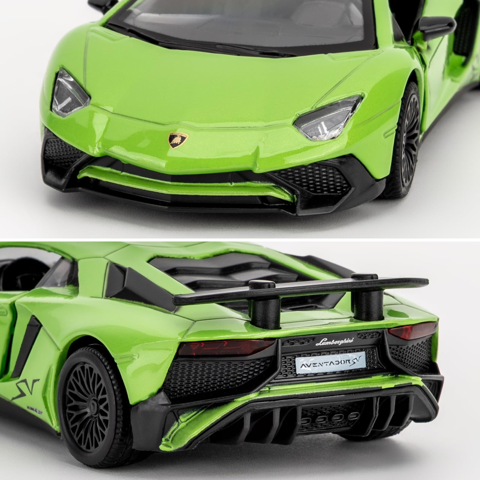 TGRCM-CZ 1/36 Scale Lamborghini Aventador LP700-4 Pull Back Toy Car, Green Zinc Alloy Model for Kids and Collectors